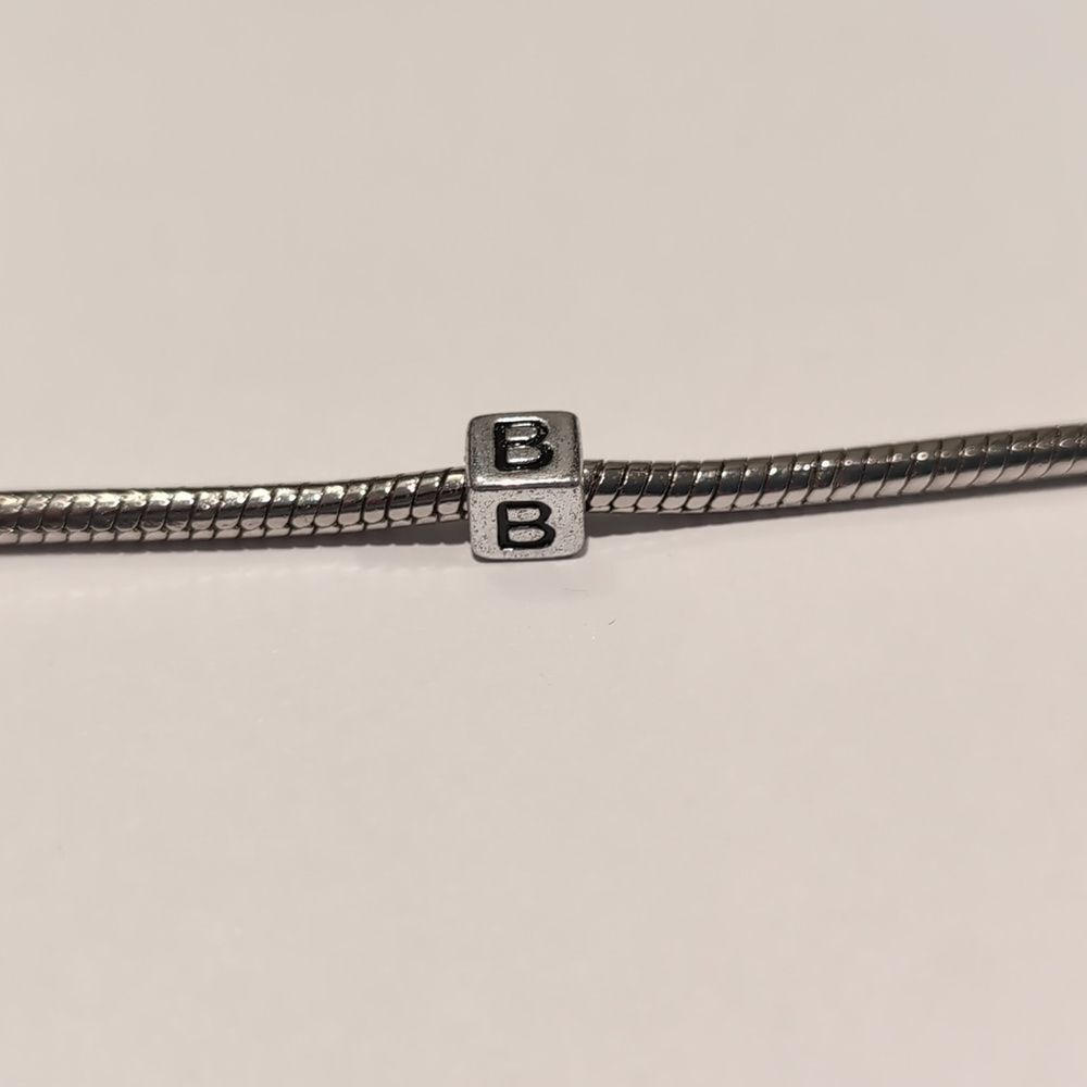 Silver B Spacer Charm for Pandora Style Bracelet‎
